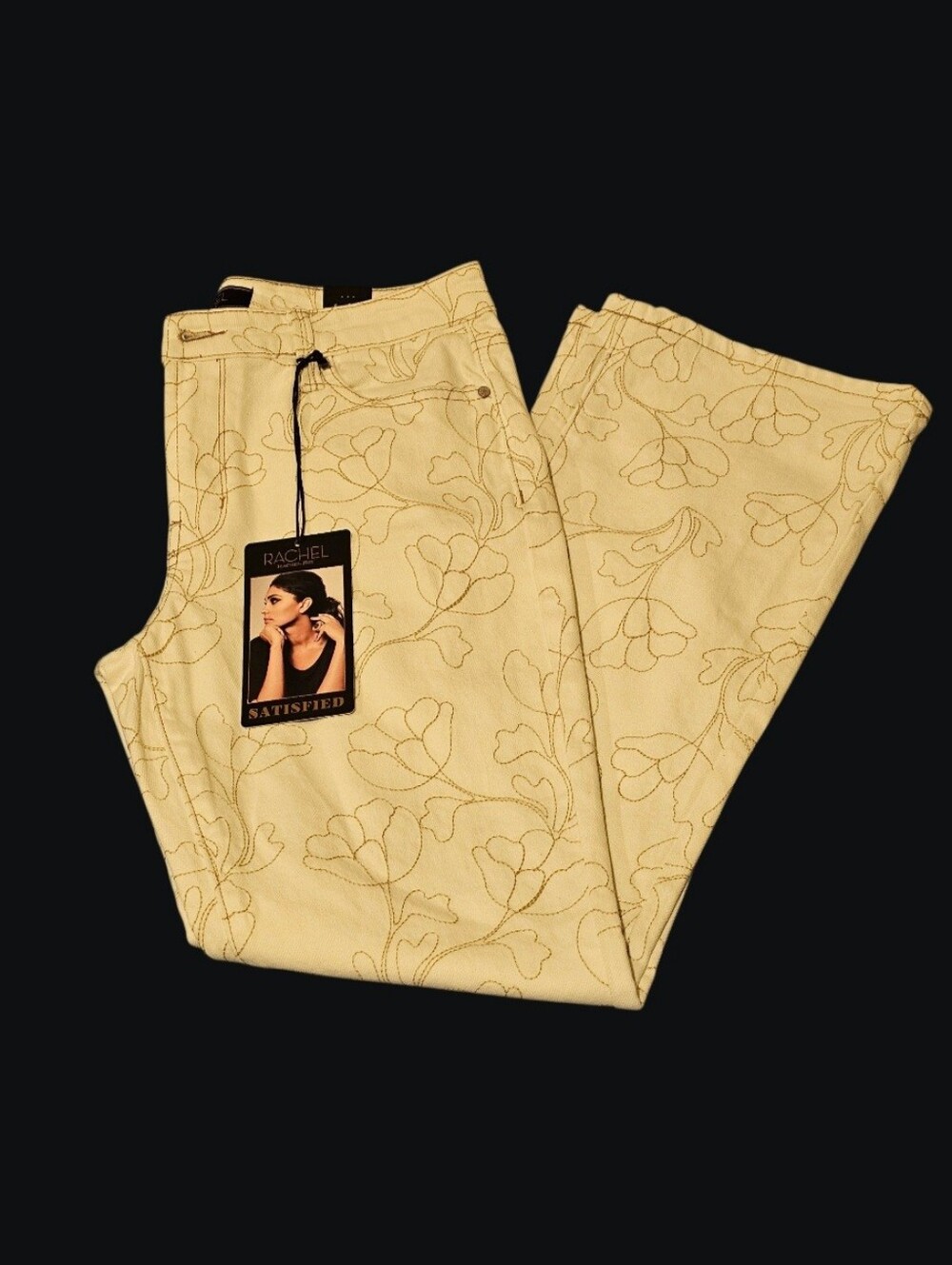 RACHEL By Rachel Roy Cream Embroidered Jeans
